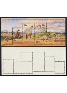 AUSTRALIA foglietto 6 valori tematica dinosauri nuovo 1993 BF 16
